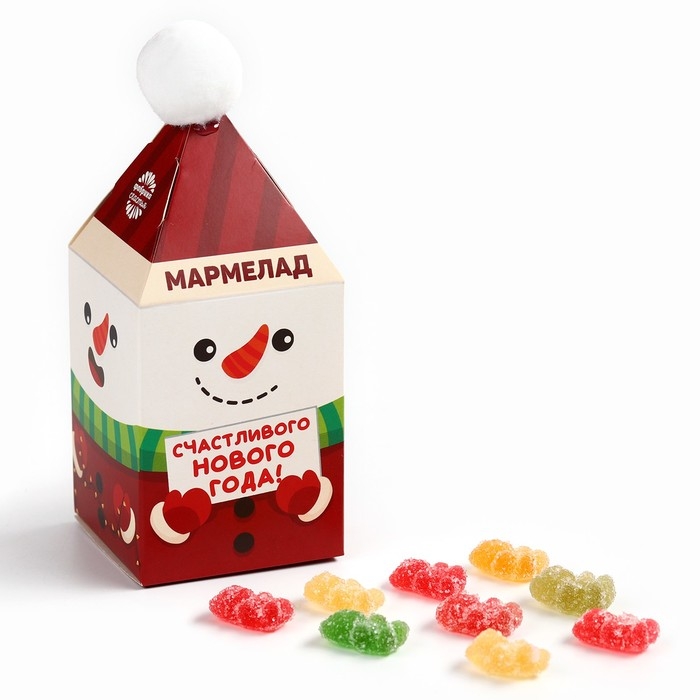 Новый год! Мармелад в коробке &laquo;Пусть год будет мармеладным&raquo; в форме мишек,100 г