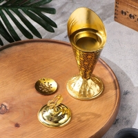 Курильница для благовоний порошковых и конусов "Факел", золотистый, 19,5х8,2 см Курильница для благовоний порошковых и конусов "Факел", золотистый, 19,5х8,2 см