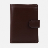 Портмоне мужское на кнопке, 3 в 1, для автодокументов, паспорта, карт, купюр, цвет коричневый Портмоне мужское на кнопке, 3 в 1, для автодокументов, паспорта, карт, купюр, цвет коричневый