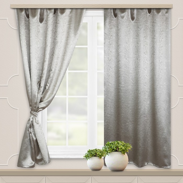 Комплект портьер для кухни, размер 135x180 см, 2 шт., блэкаут