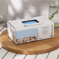 Контейнер стеклянный Snow Box, 1200 мл, с крышкой, цвет голубой