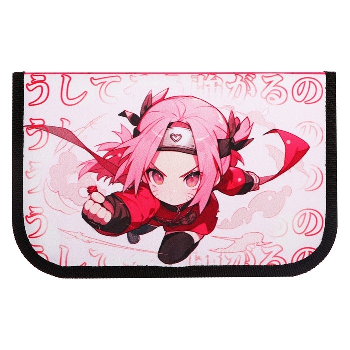 Пенал 1 секция, 130 х 210 х 40 мм, 2 откидные планки, тканевый, Calligrata TOP, Content Пенал 1 секция, 130 х 210 х 40 мм, 2 откидные планки, тканевый, Calligrata TOP, Content "Аниме сакура"