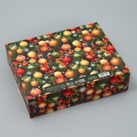 Коробка подарочная новогодняя складная &laquo;Новогодние игрушки&raquo;, 31 х 24.5 х 8 см, Новый год