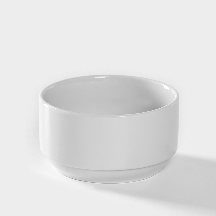 Чашка фарфоровая для бульона без ручек &laquo;Бельё&raquo;, 300 мл, d=10,5 см, цвет белый