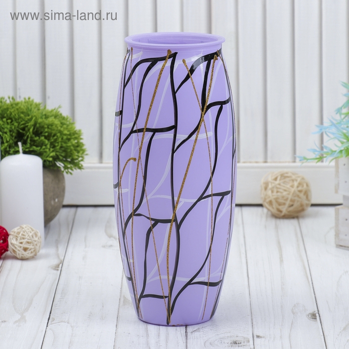 Ваза "Блеф" роспись на крашеном стекле, d-7; 10х23 см