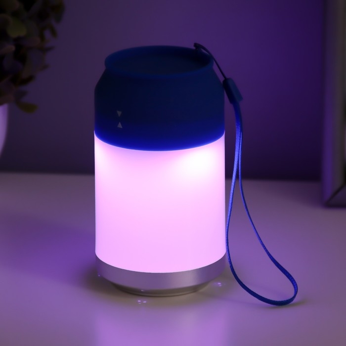 Ночник Ночник "Фоси" LED 5 режимов от батареек 3хААА бело-синий 6,5х6,5х11,5 см