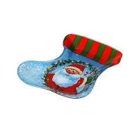 Блюдо новогоднее стеклянное сервировочное Доляна &laquo;Сапожок. Дед Мороз&raquo;, 16&times;14 см