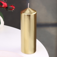 Свеча "Столбик", золотая, 5,5&times;15см