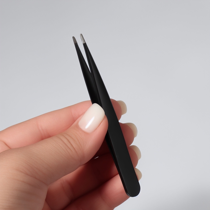 Пинцет заострённый, 9 см, цвет чёрный Пинцет заострённый, 9 см, цвет чёрный