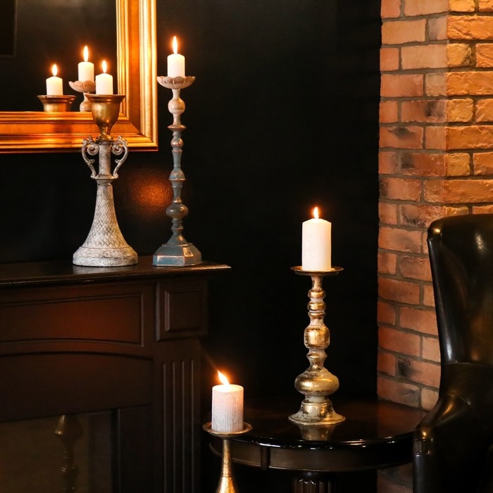 Подсвечник металл на 1 свечу Подсвечник металл на 1 свечу "Ферро" состаренная бронза 14,5х14,5х38,5 см