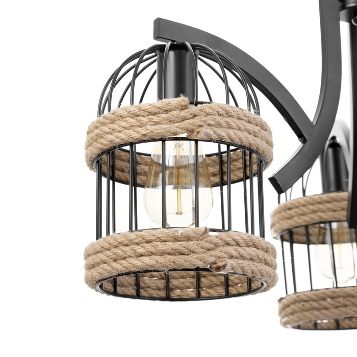 Люстра "Сенза" 3хЕ27 черный 44х39х20 см