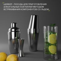 Бостонский шейкер из нержавеющей стали, 750+550 мл, 9×26,5 см, 304 сталь, цвет серебряный Бостонский шейкер из нержавеющей стали, 750+550 мл, 9×26,5 см, 304 сталь, цвет серебряный