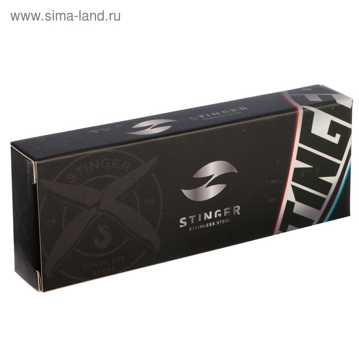 Складной нож Stinger, 100 мм, рукоять: сталь, дерево, коробка картон Складной нож Stinger, 100 мм, рукоять: сталь, дерево, коробка картон
