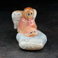 Сувенир "Ангел на облаке", 6,5х6,5х5 см, селенит