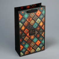 Пакет подарочный под две бутылки, упаковка, «Best wishes», 35 х 20 х 9 см Пакет подарочный под две бутылки, упаковка, «Best wishes», 35 х 20 х 9 см