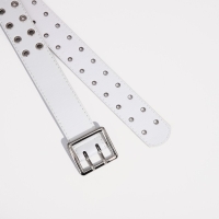 Ремень женский, ширина 4 см, люверсы, пряжка металл, цвет белый Ремень женский, ширина 4 см, люверсы, пряжка металл, цвет белый