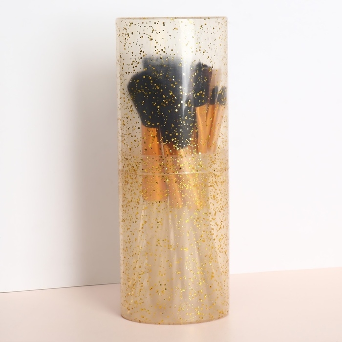 Набор кистей для макияжа, 12 предметов, футляр, цвет МИКС