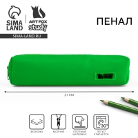 Пенал из искусственной кожи &laquo;1 сентября&raquo;, 21 х 4 х 4 см, зеленый