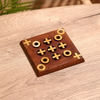 Игра настольная "Крестики-нолики" 12,5х12,5х1 см, дерево шишам Игра настольная "Крестики-нолики" 12,5х12,5х1 см, дерево шишам