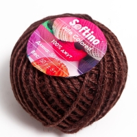 Пряжа 100% джут "Softino Jute Colored" 50м &plusmn;2м шоколад 50 гр