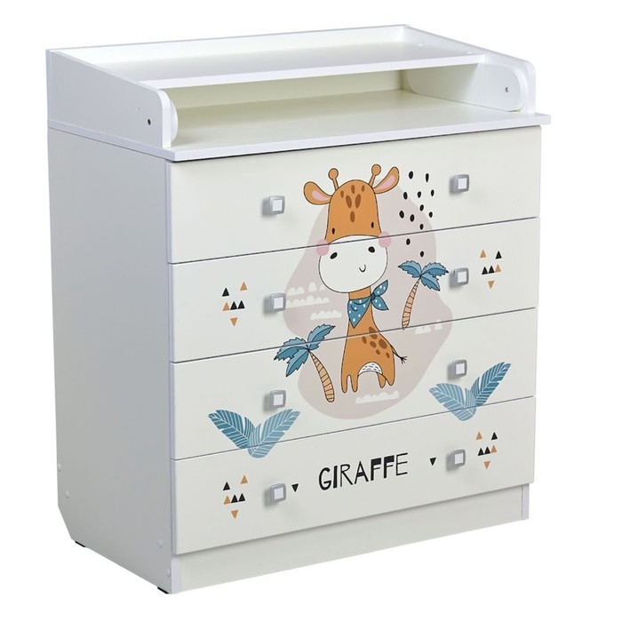 Комод пеленальный детский Фея 1580 &laquo;Жирафик&raquo;, 80х47х92 см., 4 ящика, цвет белый