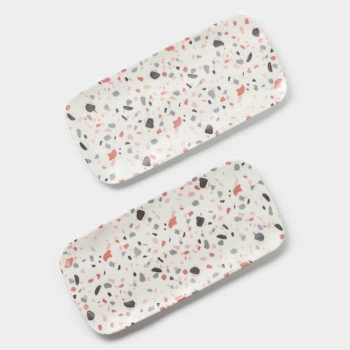 Набор блюд фарфоровых сервировочных Magistro Terazzo, 22×10,4 см Набор блюд фарфоровых сервировочных Magistro Terazzo, 22×10,4 см