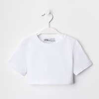 Футболка для девочки укороченная KAFTAN "Selfie", рост 164-170, цвет белый