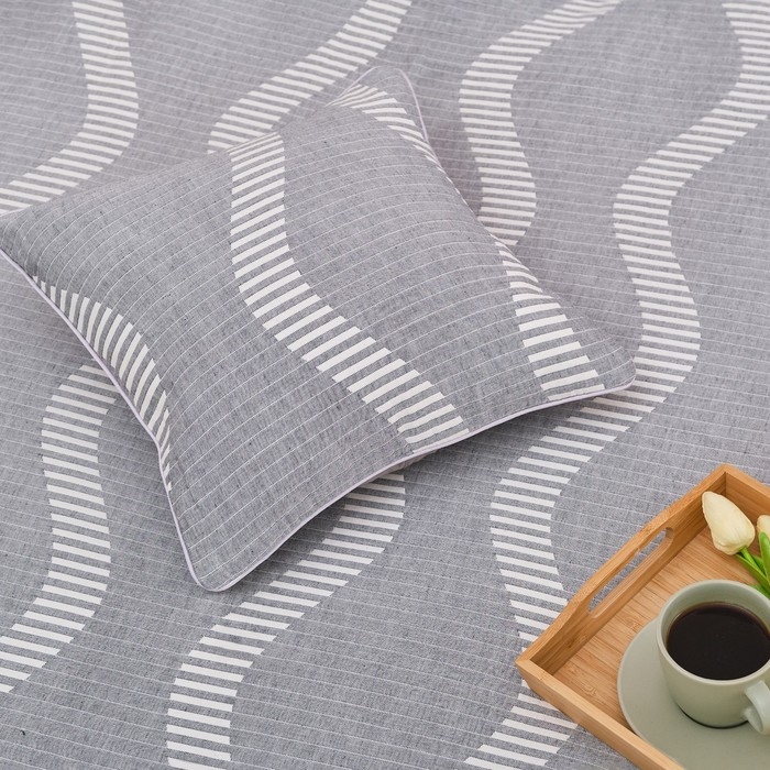 Наволочка декоративная Этель &laquo;Волны&raquo; цвет серый 40х40 см, 100% хлопок
