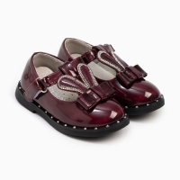 Сандалии для девочки, цвет бордовый, размер 25