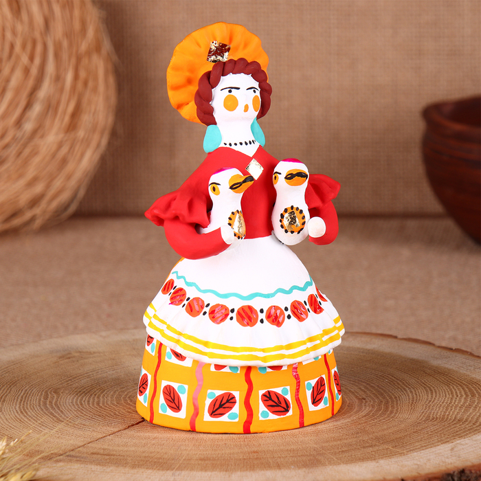 Дымковская игрушка Дымковская игрушка "Крестьянка с утками", 16 см, микс