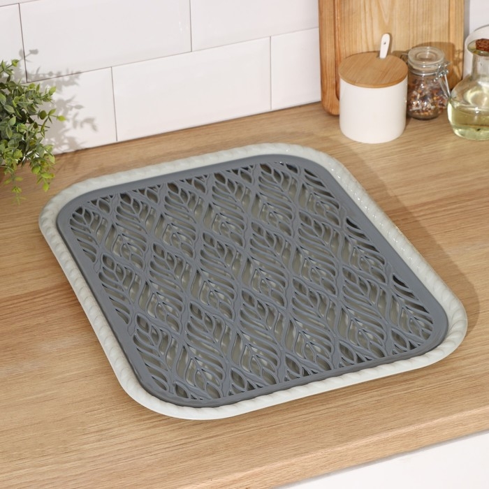 Поднос с вкладышем для сушки посуды «Колос», 45,5×36 см, цвет МИКС Поднос с вкладышем для сушки посуды «Колос», 45,5×36 см, цвет МИКС