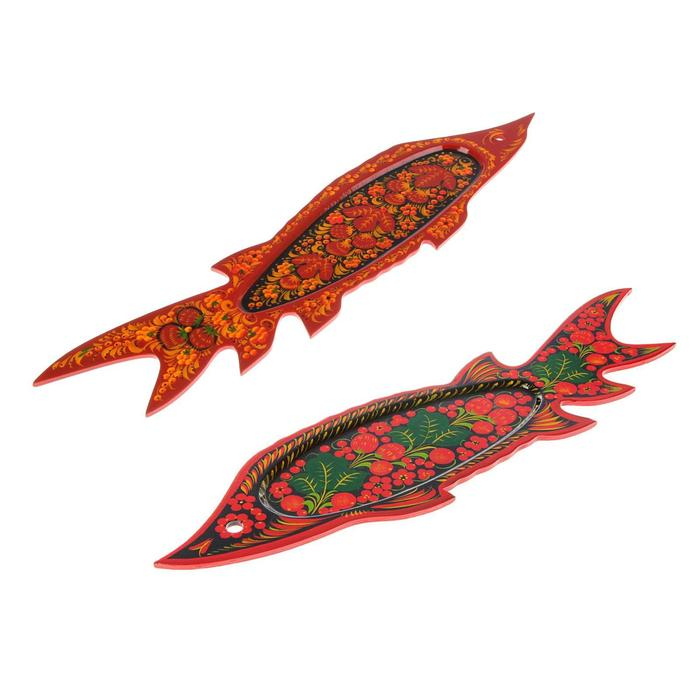 Селедочница &laquo;Осётр&raquo;, 58&times;17&times;0,5 см,  хохлома, микс