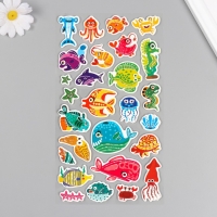 Наклейки для творчества бумага "Рыбный мир" 15х30 см Наклейки для творчества бумага "Рыбный мир" 15х30 см