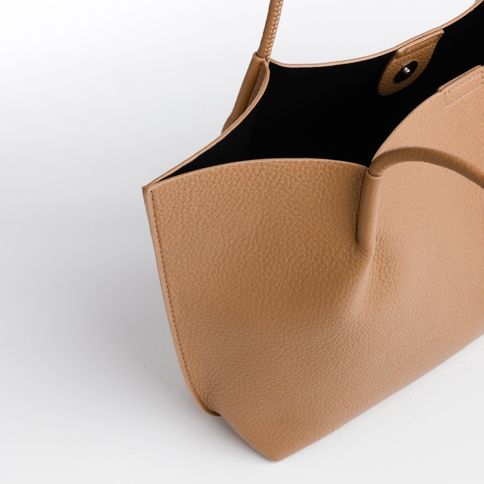 Сумка-шопер женская на магните, цвет тёмно-бежевый