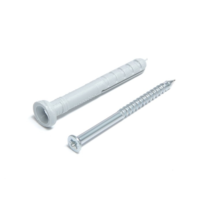 Дюбель-гвоздь ТУНДРА, цилиндрический бортик, нейлоновый, 6х50 мм, 50 шт