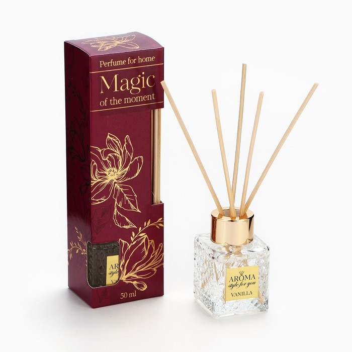 Диффузор ароматический палочки, ароматизатор для дома &laquo;Аромадиффузор: For home&raquo;,аромат ваниль, 50 мл.