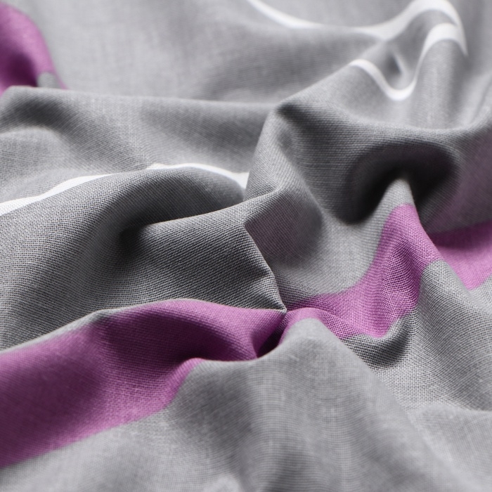 Пододеяльник Этель "Сиренево-серые зигзаги" 200*217 см, 100% хлопок, поплин, 125 г/м&sup2;