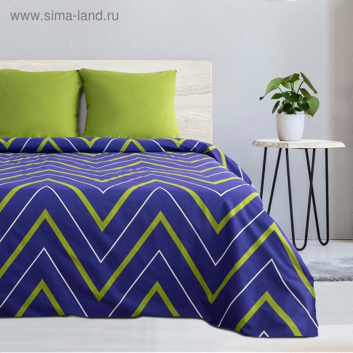 Постельное бельё Этель 1,5 сп «Зелёно-синие зигзаги» 143х215см 150х214см 70х70см 2 шт Постельное бельё Этель 1,5 сп «Зелёно-синие зигзаги» 143х215см 150х214см 70х70см 2 шт
