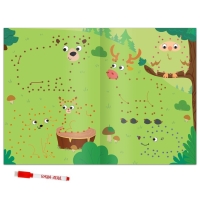 Многоразовая книга «Рисуем по точкам. Животные», с маркером, 16 стр. Многоразовая книга «Рисуем по точкам. Животные», с маркером, 16 стр.