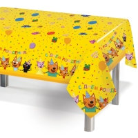 Скатерть одноразовая, Три Кота, жёлтый, 120х180 см Скатерть одноразовая, Три Кота, жёлтый, 120х180 см