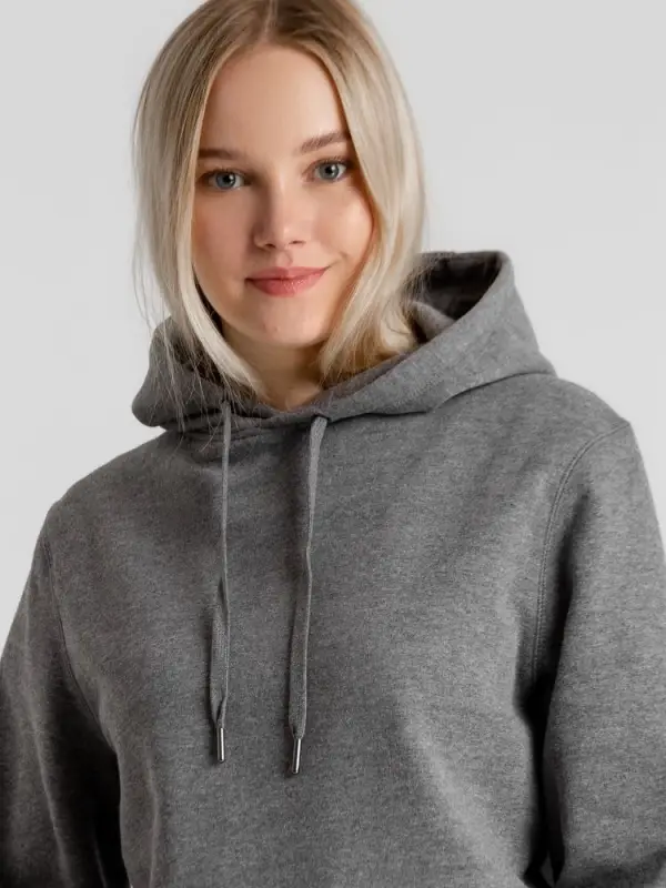 Толстовка с капюшоном унисекс King, темно-серый меланж, размер S