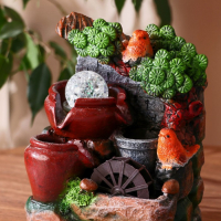 Фонтан "Птички в долине прохлады" каменная стена, 15х15х20 см (с подсветкой) Фонтан "Птички в долине прохлады" каменная стена, 15х15х20 см (с подсветкой)