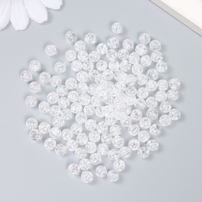 Бусины для творчества пластик "Перламутр прозрачный" набор 20 гр 0,6х0,6х0,6 см