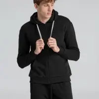 Толстовка на молнии с капюшоном Unit Siverga Heavy черная, размер XS