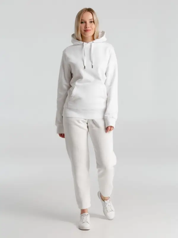 Толстовка с капюшоном унисекс King, белая, размер XS