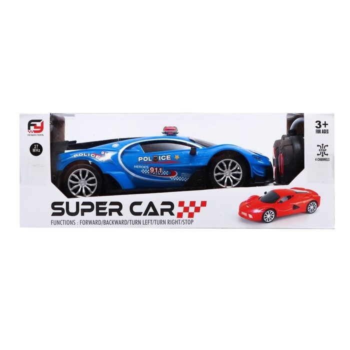 Машина радиоуправляемая «Полиция», работает от батареек, цвет синий Машина радиоуправляемая «Полиция», работает от батареек, цвет синий