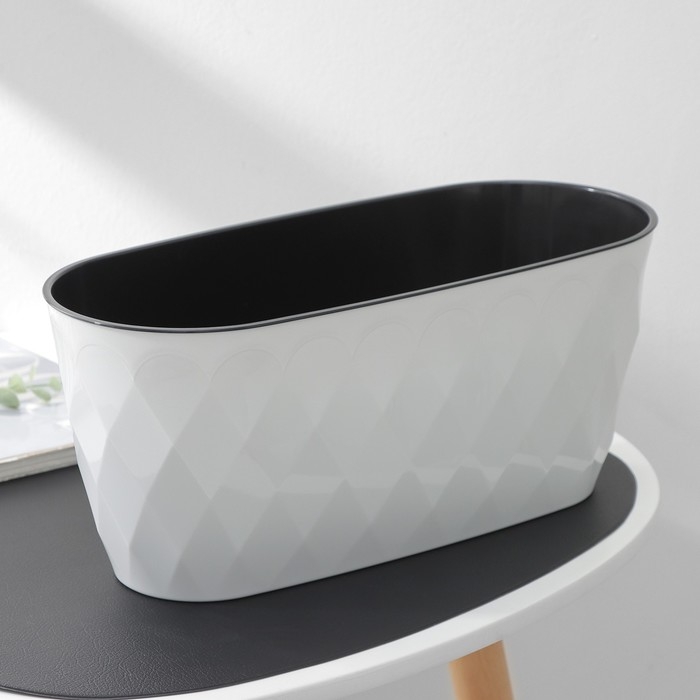 Кашпо для цветов со вставкой Laurel, 5 л, 35,4×15,2×15 см, цвет белый Кашпо для цветов со вставкой Laurel, 5 л, 35,4×15,2×15 см, цвет белый