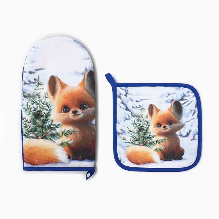 Набор кух. Этель "Дарите тепло" варежка 15х28см, прихватка 19х19см,100%хл