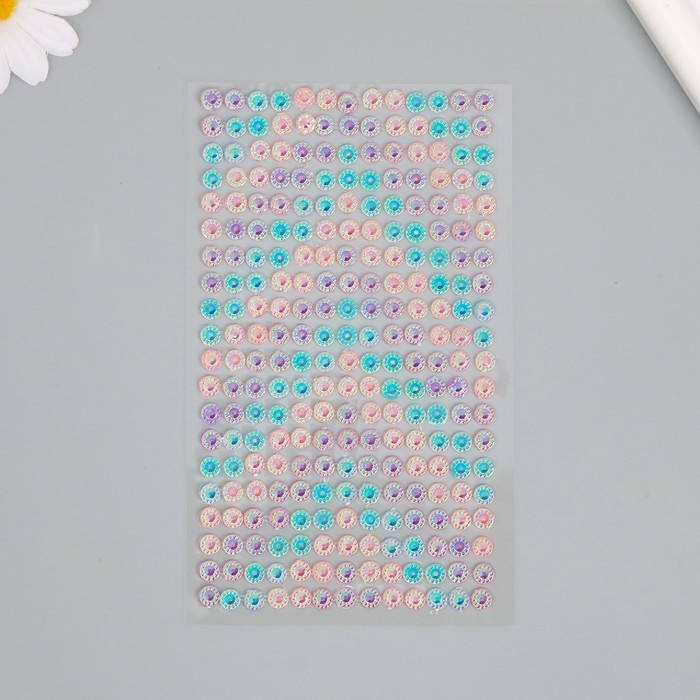 Наклейка пластик стразы Наклейка пластик стразы "Треугольный градиент" МИКС 24,6х10 см