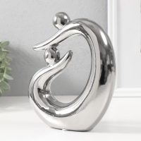 Сувенир керамика "Абстракция. Отцы и дети" серебро 17х5,5х19,5 см